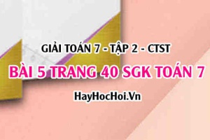 Giải bài 5 trang 40 Toán 7 tập 2 SGK Chân trời sáng tạo